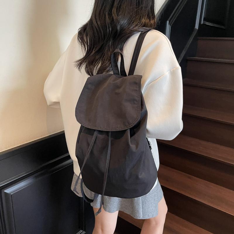 Solid Color Backpack Women's Commuter Bag Student Schoolbag Outdoor Backpack