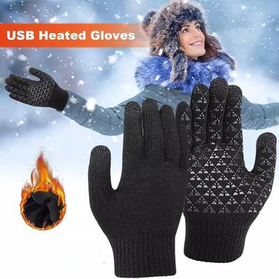 USB Heated Gloves Winter Warm Control Touch Screen Office Outdoor Skiing Riding Anti-Slip Gloves