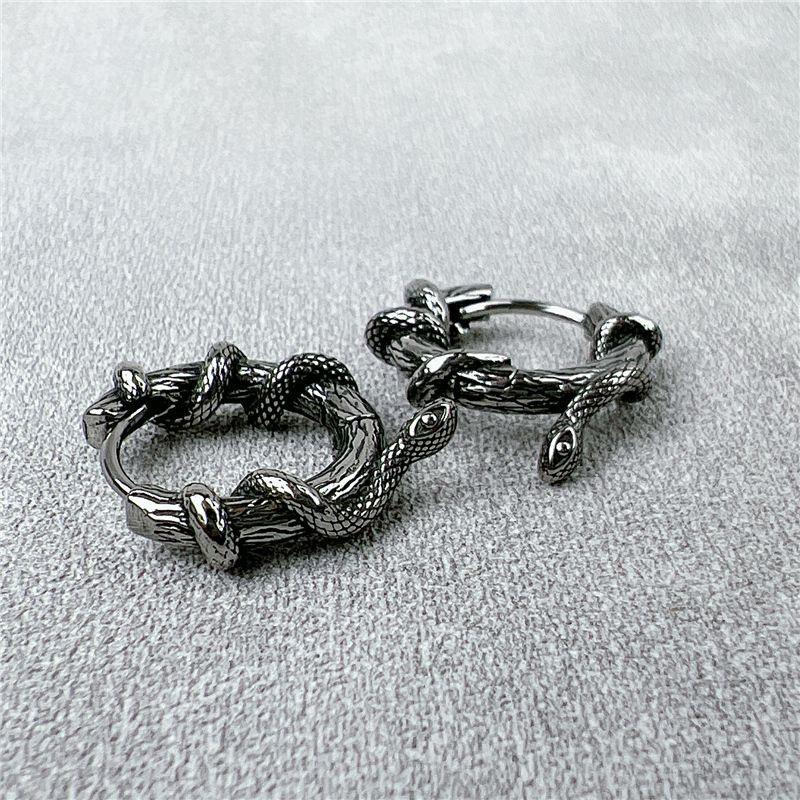 Retro Snake Earrings Personalized Ear Buckle Hip Hop Punk Domineering Accessories To Ins Street Trend