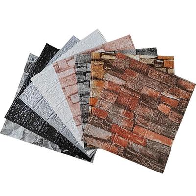 Waterproof 3D Imitation Brick Wall Stickers Peel and Stick Retro Decorative Stickers DIY Oil Proof Self-adhesive Wallpaper Panel