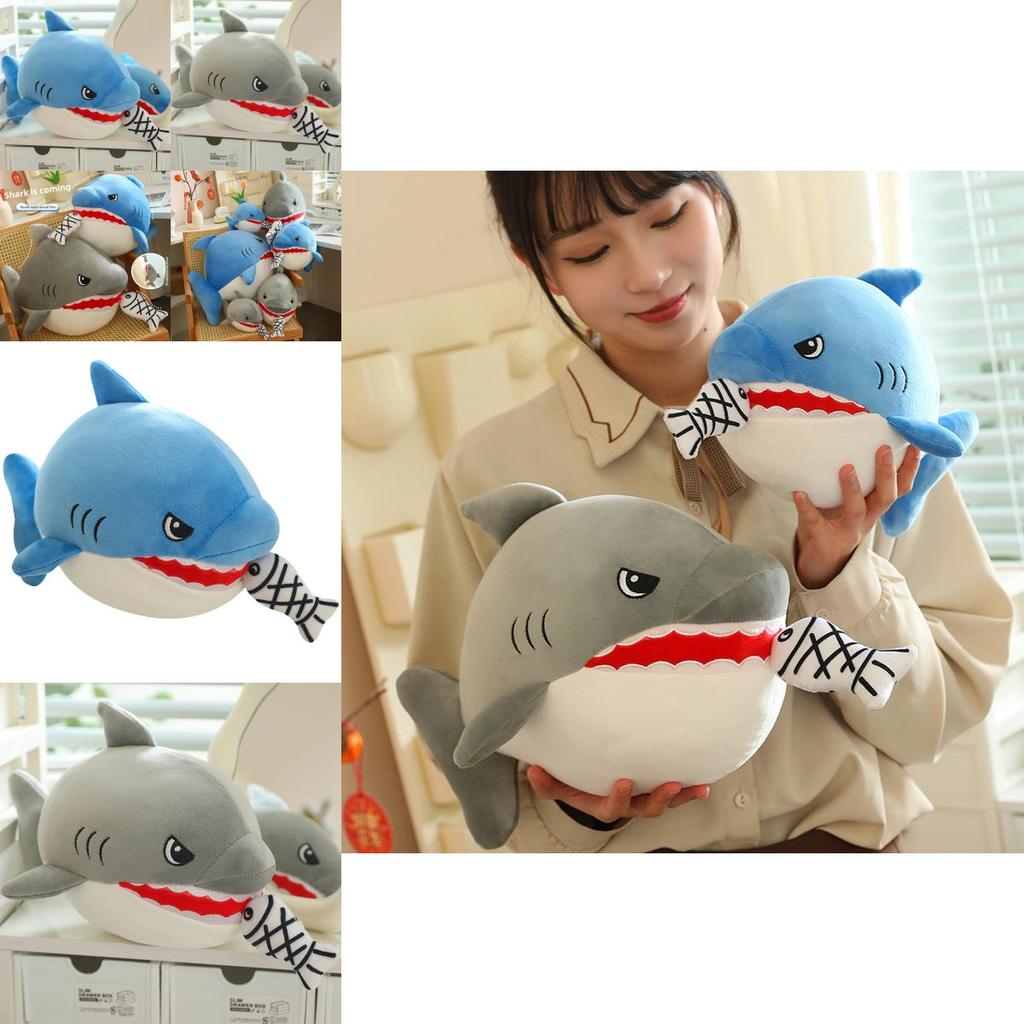 Shark Eating Small Fish Plush Toy With Pp Cotton Soft Stuffed Animal For Kids And Children