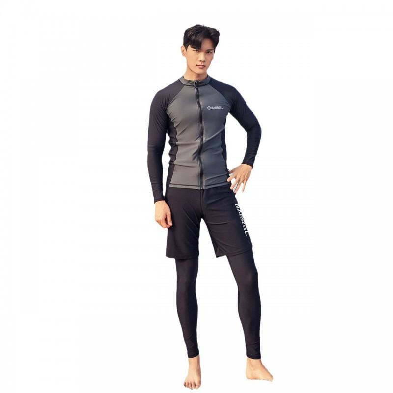 Mens Long Sleeve Rash Guard Diving Suit Quick Dry Sun Protection Wetsuit Surfing Swimming