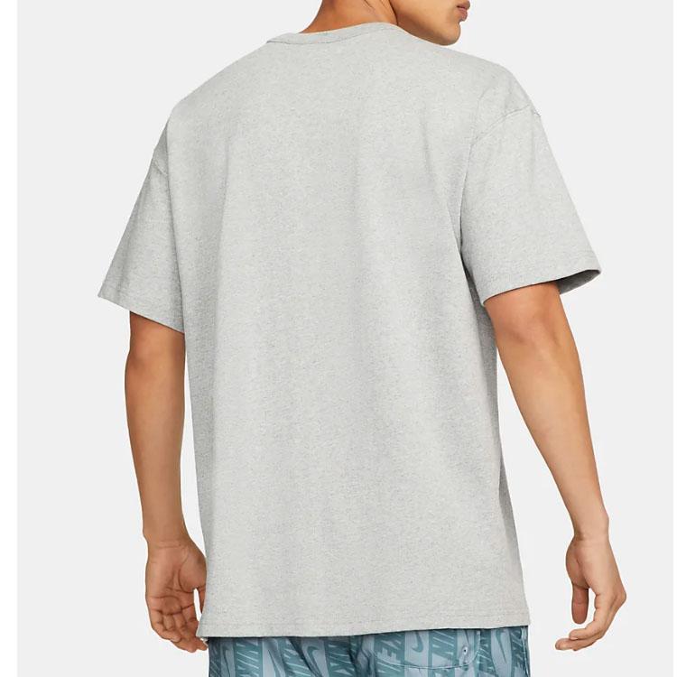 Nike Premium Essentials Knit Crew Neck Loose Comfortable Breathable Short Sleeve T-Shirt With Drop Shoulder Men Tops Dark-Grey DQ9296-063