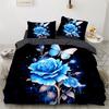 bedding set Digital Print Comfortable Duvet Cover for Home Bedroom Decoration, 1 Duvet Cover and 2pillowcase with Zippers