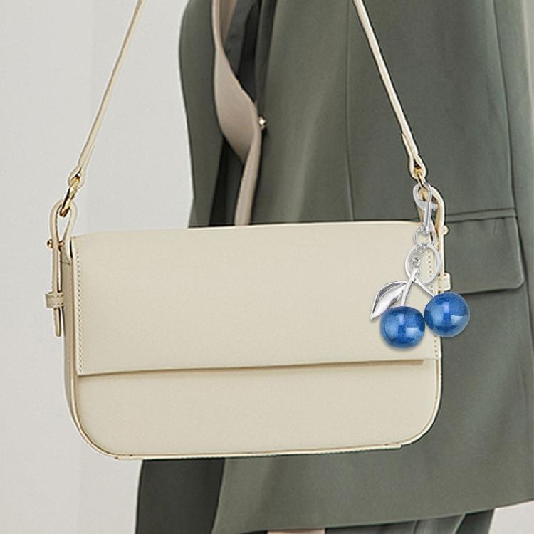 Fashionable Cherry Key Rings Stylish Cherry Bag Ornament Keychain Crystal Alloy Versatile Key Rings Accessory