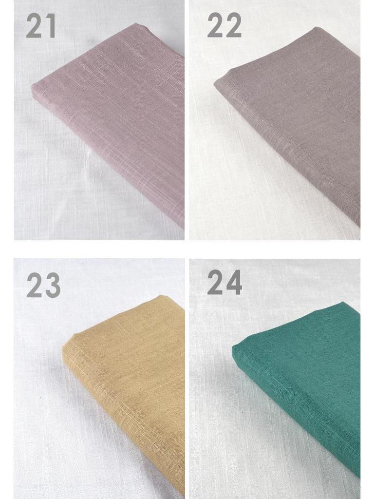Jednolita gładka tkanina lniana/bawełna z supełkami do odzieży i dekoracji