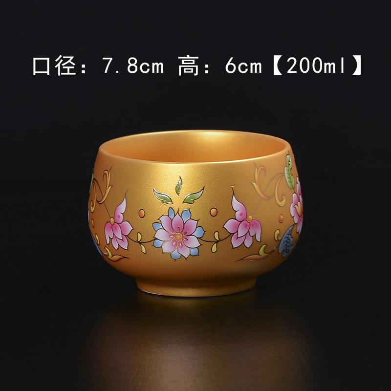 Gilded Cup Enamel Blue and White Tea Cup Personal Cup Master Cup Purple Clay Jian Zhan Master Liu Guolan