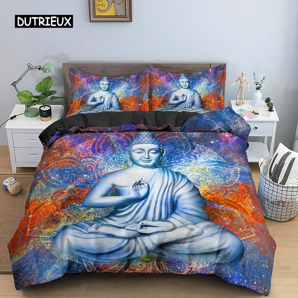 Mandala  Buddha Bedding Set Mandala Quilt Cover Duvet Cover Set Luxury Bed Sets Bohemian Buddhist Souvenir Bedroom Decorations