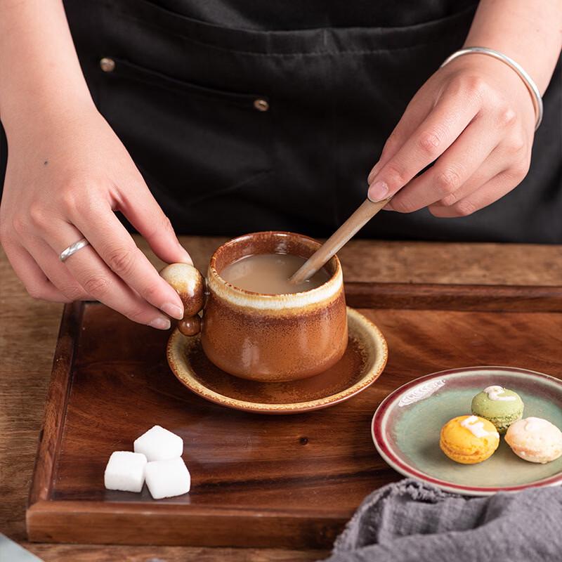 OLOEY Retro Ceramic Kiln-Glazed Coffee Set