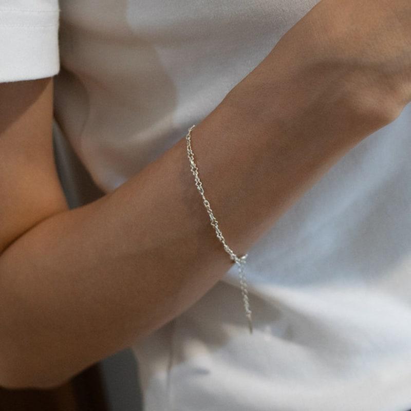 Invisible collage HUG LINK BRACELET_SILVER