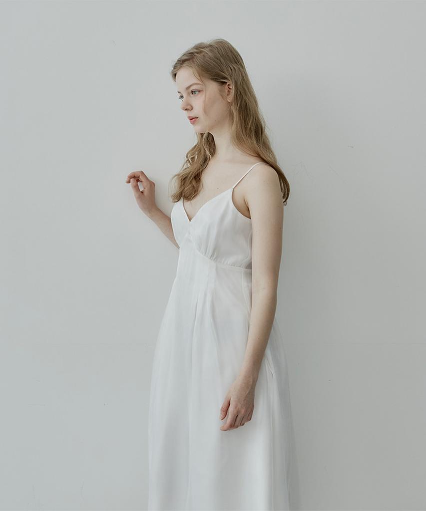 Hypernet Organza Suspender Dress White