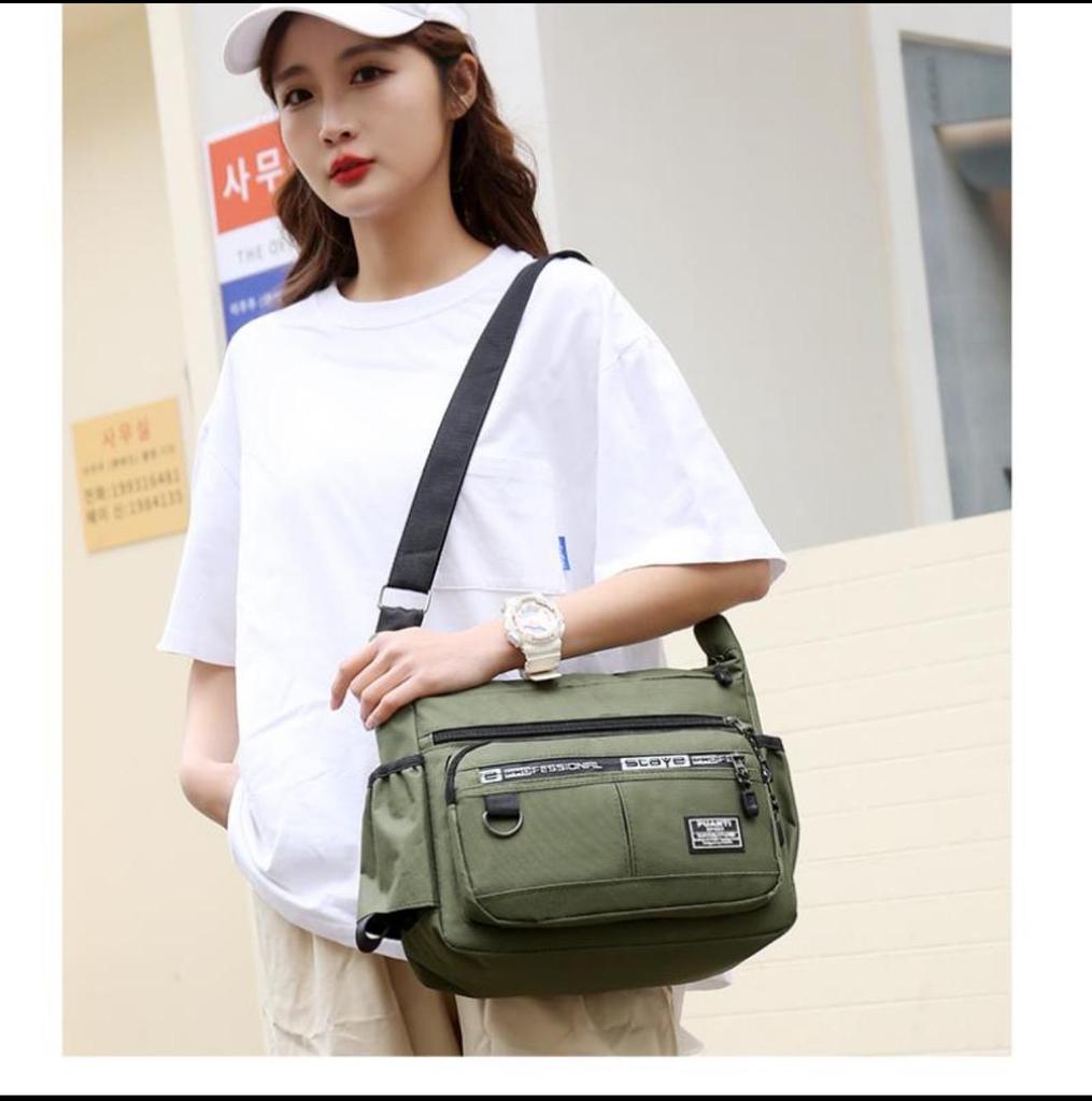 Borsa a tracolla da uomo in tessuto Oxford Casual da viaggio Crossbody)Borsa Grande Capacità Borsa Quadrata Piccola per Mezza Età Borsa degli Attrezzi