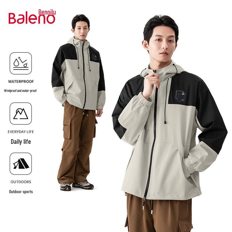 

Baleno Men s Color-block Hooded Windproof Jacket XL