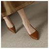 Fashion Spring and Summer New Minimalist Shallow Mouth Slim Heel Single Shoes Female Pointed High Heels Small Leather Shoes