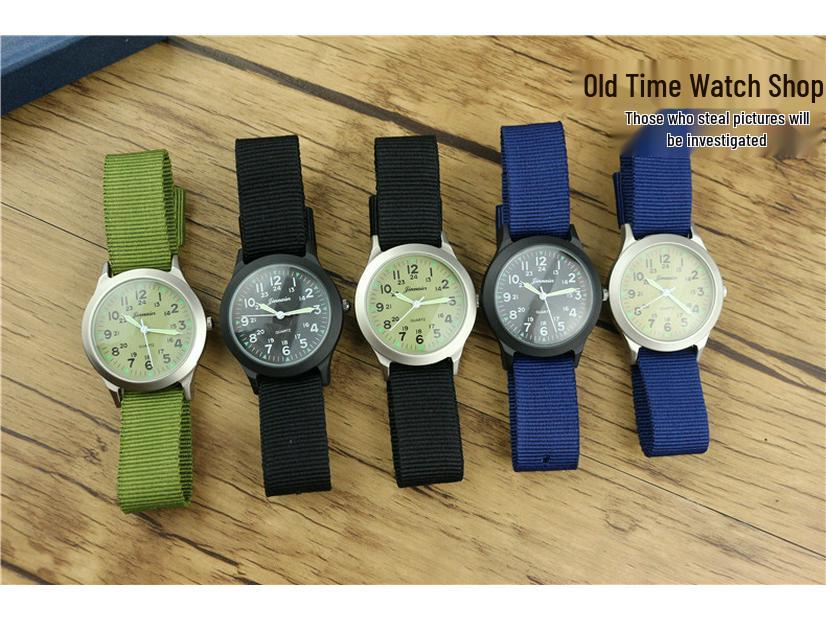 Korean Children's Waterproof Nylon Military Watch - Luminous Quartz Wristwatch for Kids