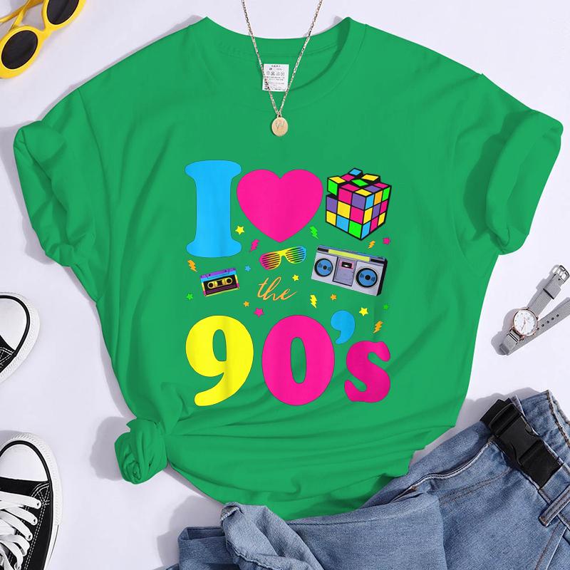 Women's Fashion 90's T-Shirt Summer Casual Classic 90's Shirt Loose Women's T-Shirt Tops