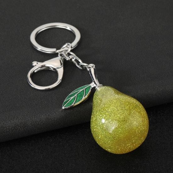 Keychain Pendant Imitation Glitter Pear Shape Zinc Alloy Key Chain with Lobster Clasp Easy To Hang Key Holder Backpack Car Accessory