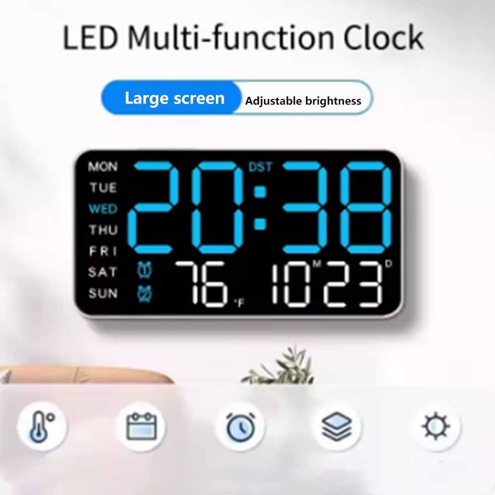 Week Date Display Digital Wall Clock Large Display Electronic Table Clock  Living Room
