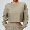 New Casual Round Neck Long Sleeve Sweatshirt for Autumn/Winter - Short, Loose, Fashionable T-Shirt for Fitness & Running