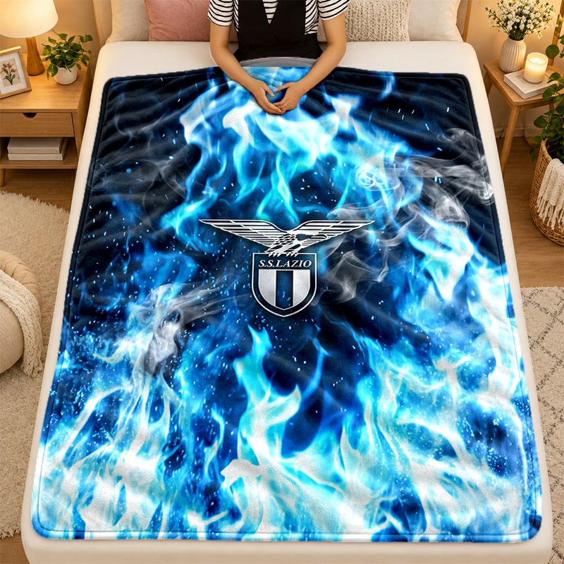 Flannel BlanketLazio FC Warm Soft Throw Blanket for Indoor Sofa Bed Living Room Use