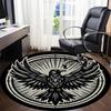 1PC Raven Symbol Office Round Rug, Non slip, Soft and Durable Office Rug for Interior Decoration, Perfect for Office
