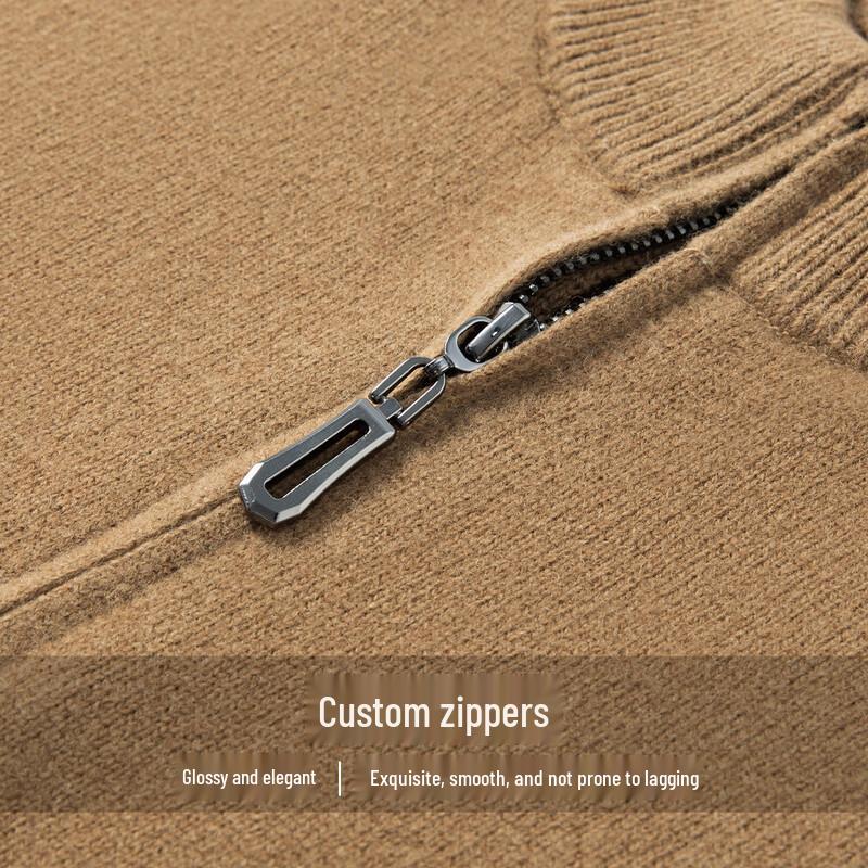 Hodo Herren Schwergewicht 100% Wolle Half-Zip Pullover