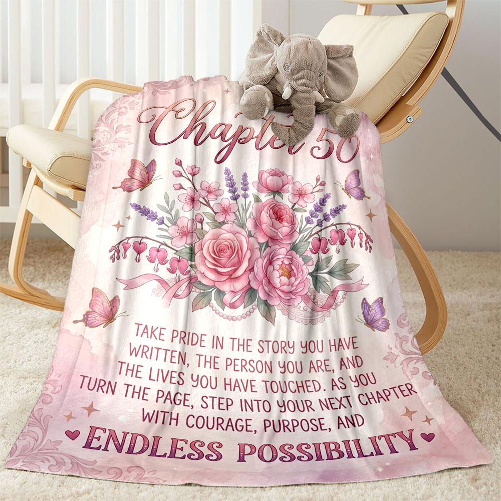 

50th Anniversary Celebration Flannel Blanket-Soft and Suitable for Sofas,Beds,Offices,Travel,All Seasons,Great Gift for Holidays and Birthdays. 80cmx120cm
