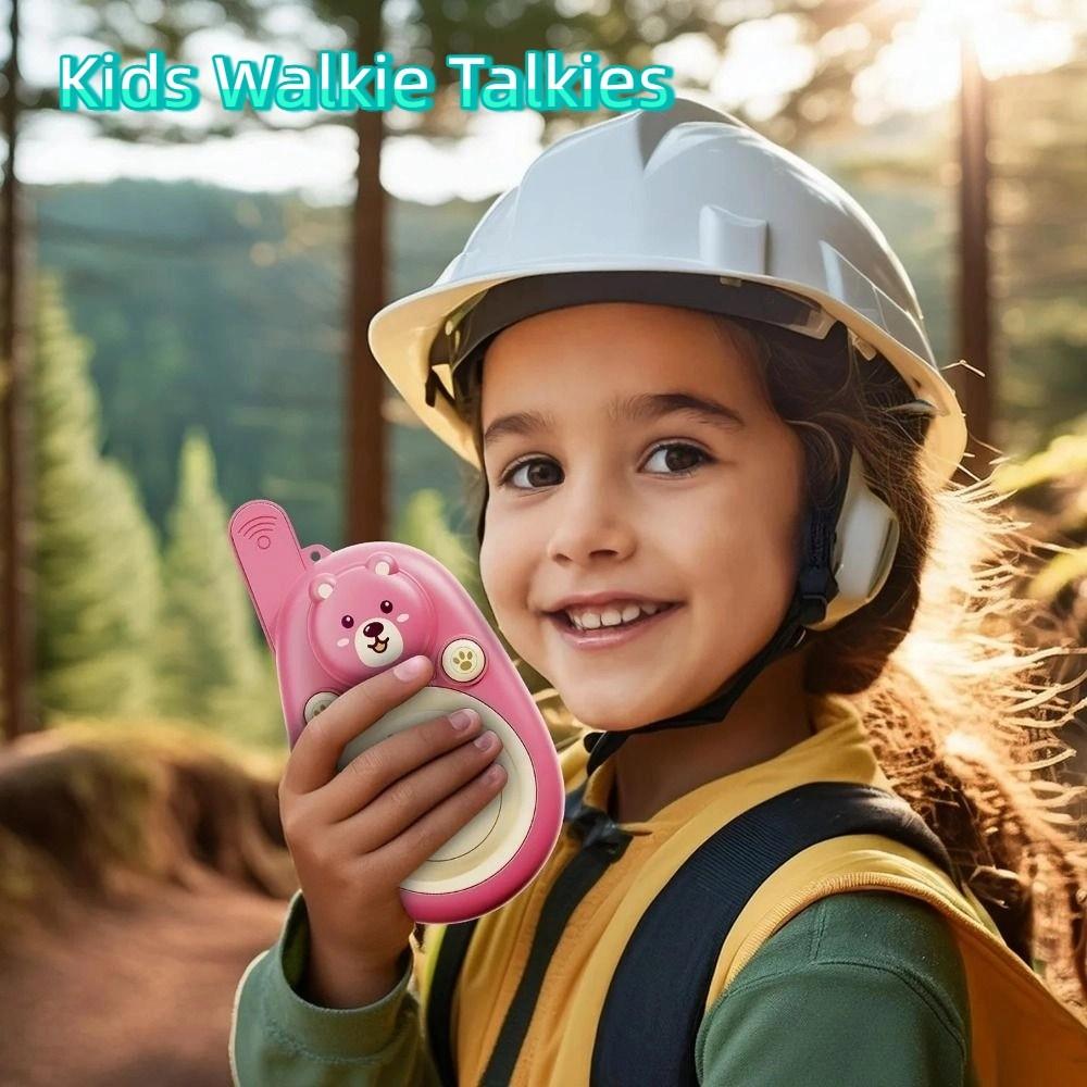 1 Pair Long Range Kids Walkie Talkies Lovely Bear Interactive Radio Transmitter Christmas Gift