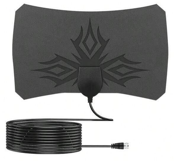 

4K High Gain HD TV Antenna - DTV Box EU Plug Booster Active Indoor Aerial HD Flat Design with Signal Amplifier чорний