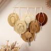 Nordic Boho Cotton Rope Hanging Hat Organizer Display Rack Cap Holder Scarf Hanger Macrame Home Wall Decor