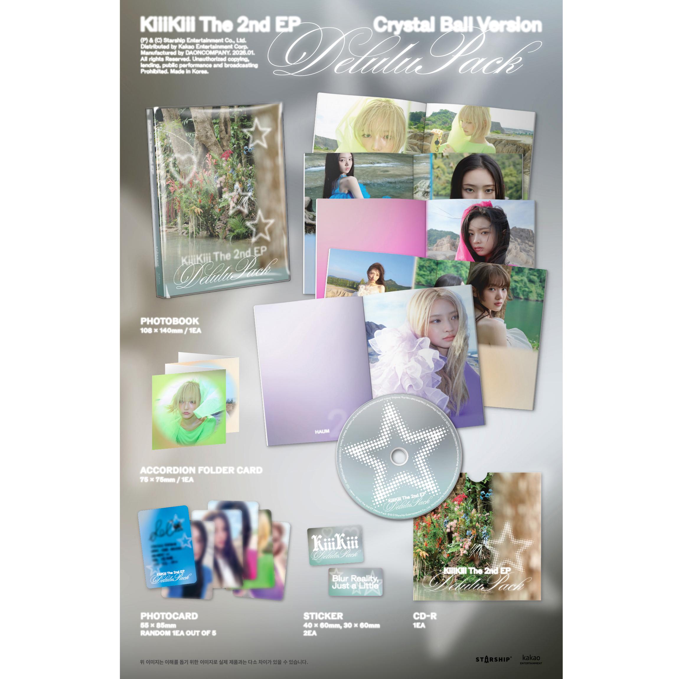 

KiiiKiii [Пак Делулу] Другий міні-альбом (Версія календаря. / Версія з кришталевою кулею. / Версія для навушників) ОФІЦІЙНИЙ ЗАПЕЧАТАНИЙ Crystal Ball ver.