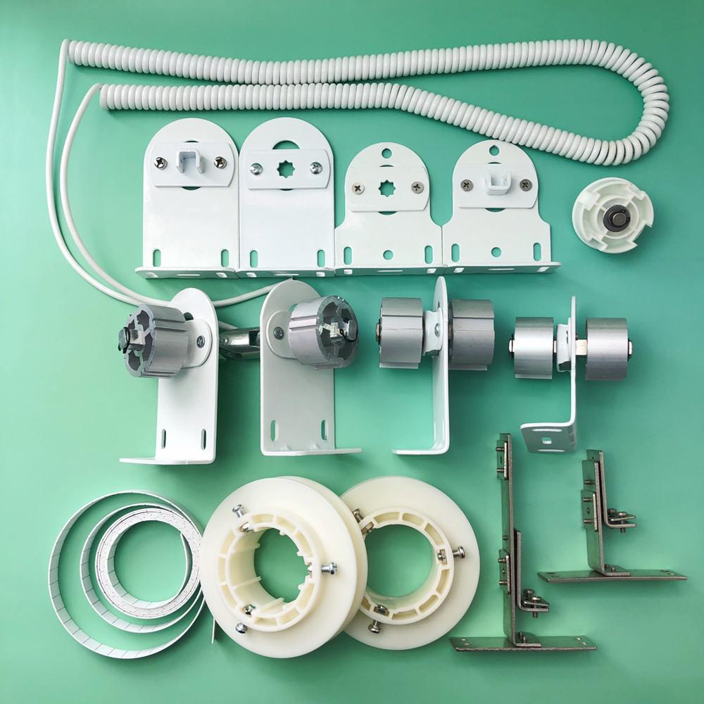 Electric Curtain Track Accessories: Universal Joint Pulley with Lifting Bracket, Spring Wire, and End Plug