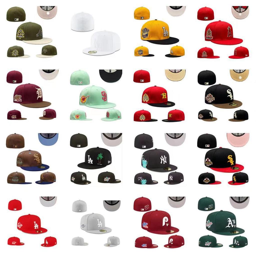 Baseball Fully Enclosed Baseball Cap, Non-Adjustable, Can Be Worn Upside Down, New Dense Embroidered American Hip-Hop Baseball League Size Cap