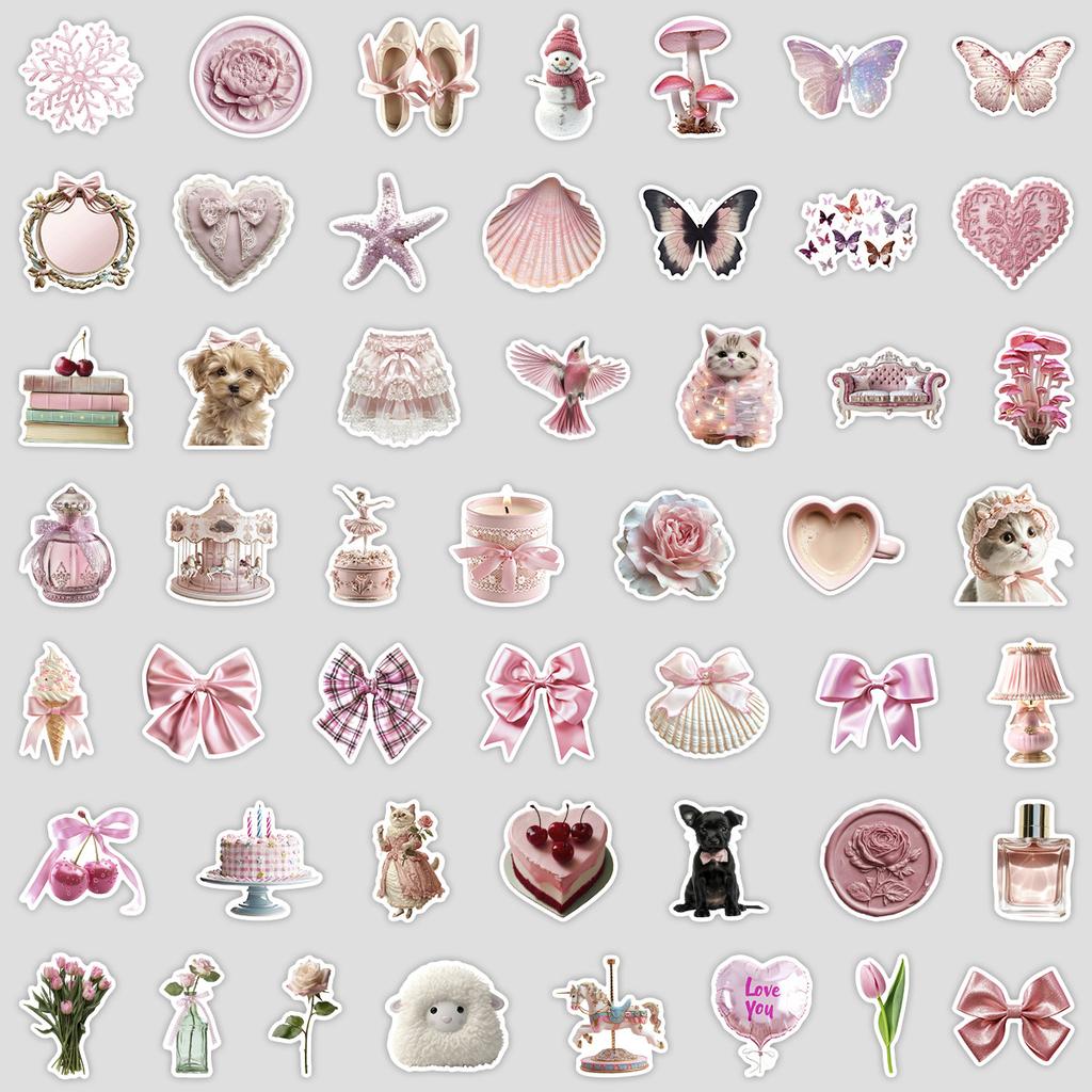 50 Pink IND Style Graffiti Stickers Laptop Hand Account Mobile Phone Case Waterproof Decorative Stickers