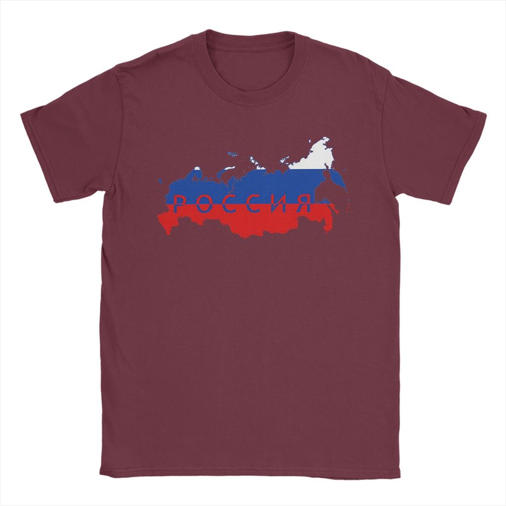 Russian Russia Map Flag Colors T Shirts Men 100 Cotton Crazy TShirts Round Collar Tee Shirt Short Sleeve Clothes 4XL 5XL
