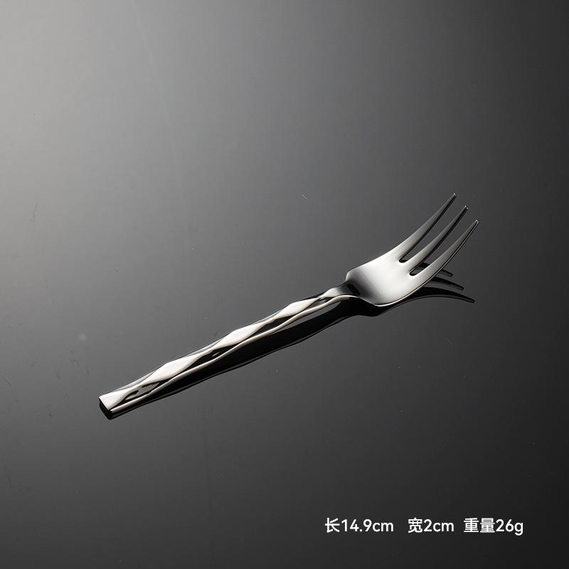

Нож, вилка и ложка из кованой квадратной нержавеющей стали 304 с ромбовидным узором для западной кухни, 5 основных предметов, многофункциональный набор для отеля, подарки
