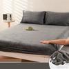 1 Pcs Winter Milk Velvet Fitted Bed Sheet Nordic Solid Color Plush Mattress Protective Cover Thick Warm Non-Slip Mat for Home
