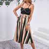 Summer Dress Women Fashion Dress Colorblocking Sexy Halter Dresses