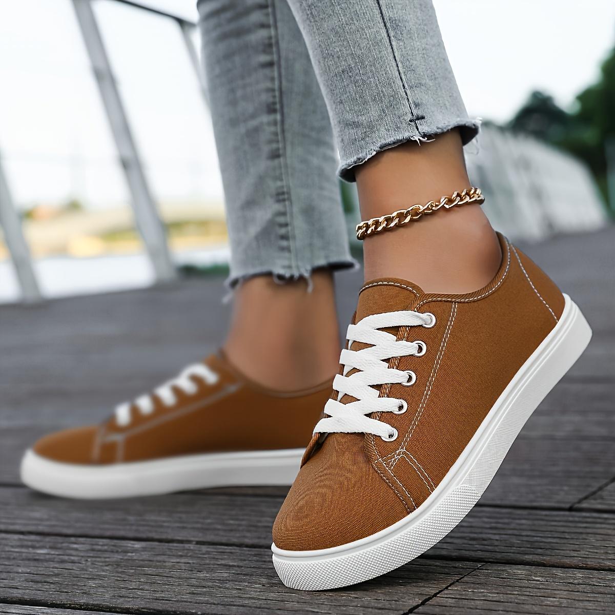 

Женские яркие красные кроссовки с искусственной обложкой - Нескользящая поддержка свода стопы Мягкий низкий верх с белыми шнурками - Повседневные кроссовки на все сезоны для спорта Size 43