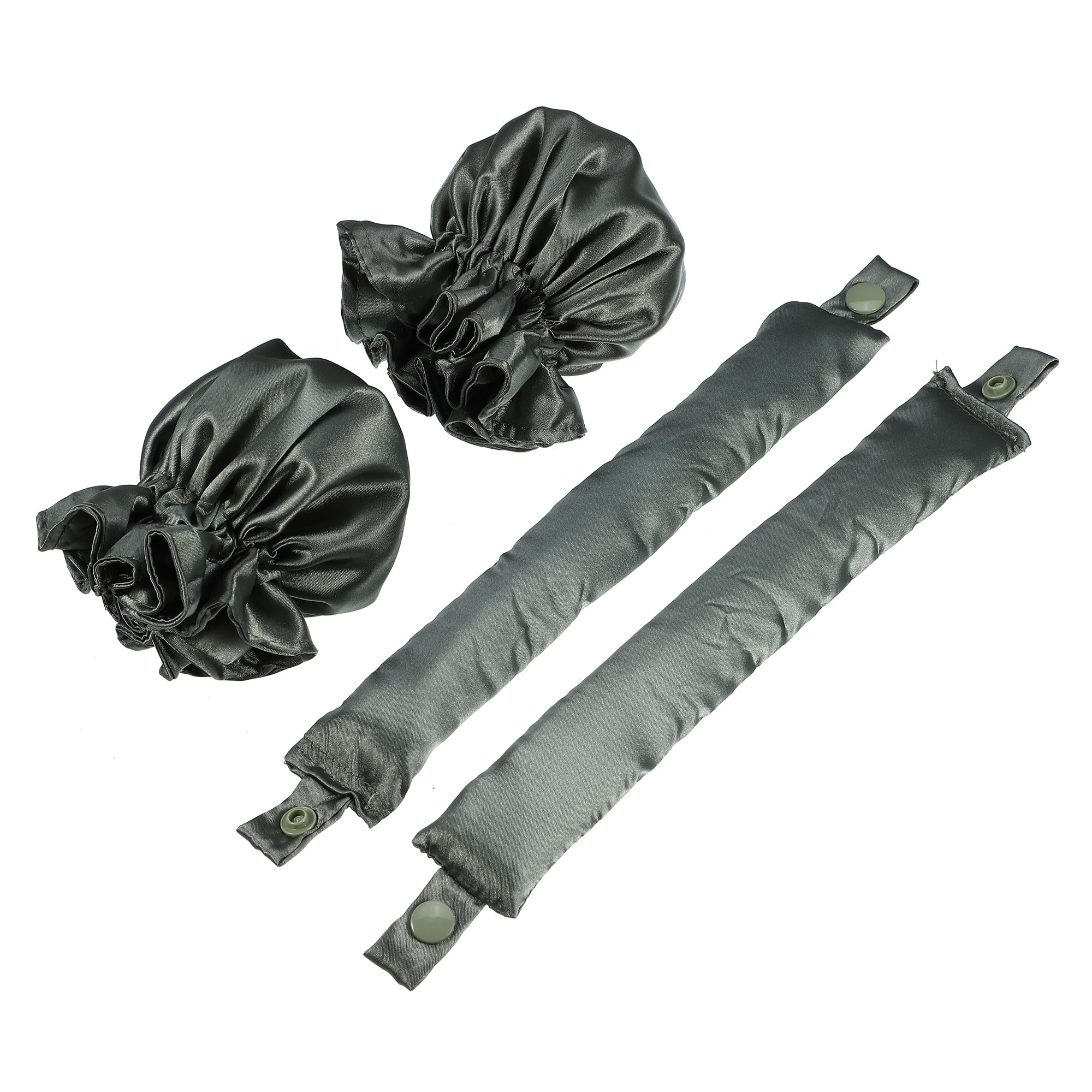 

VOCOSTE 4 Heatless Hair Curlers with Satin Heatless Curling Rod Headband and Hair Cap Sleeping Curlers for Long Heatless Curling Flexi Dark Green Set,