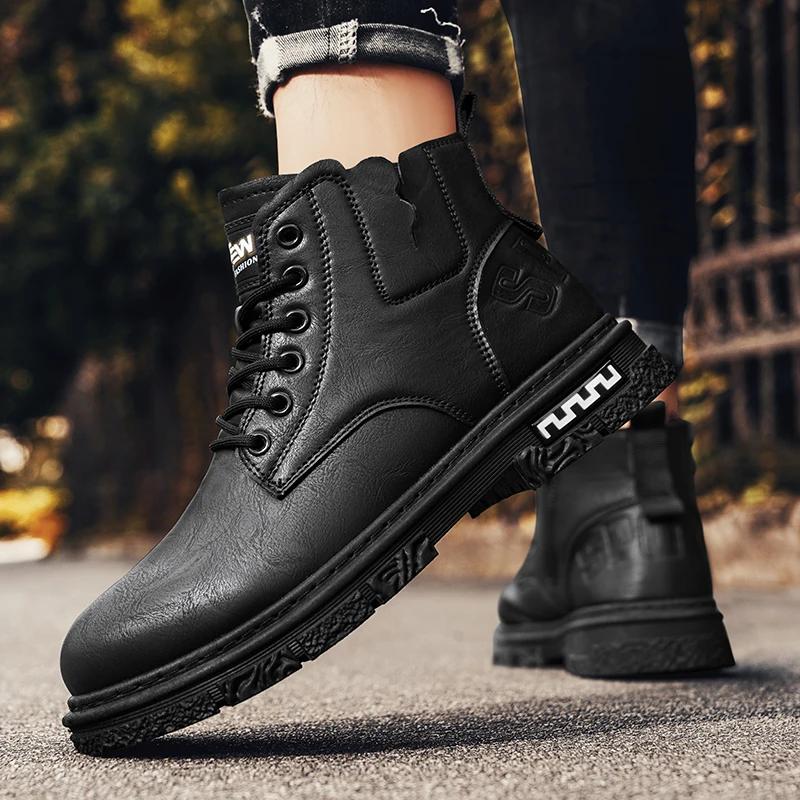 Security Boots Men Mens Ankle Boots Leather Dress Booty Man Men's Leather Winter Shoes Work & Safety Shoes Casual Sneakers Shoe