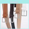 Minimalist Womens Pu Belt With Gold Alloy Buckle For Casual And Office Wear