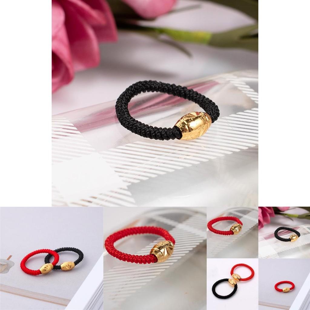 Stilvoller von der Natur inspirierter Kupfergoldring mit roten und schwarzen vietnamesischen Sandschmuckperlen