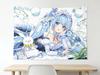 VIKAMA Anime Girl Tapestry Japanese Blue Hair Girl Anime Tapestry Bedroom Decor Wall Hanging Bohemian Style Dormitory Wall Decor