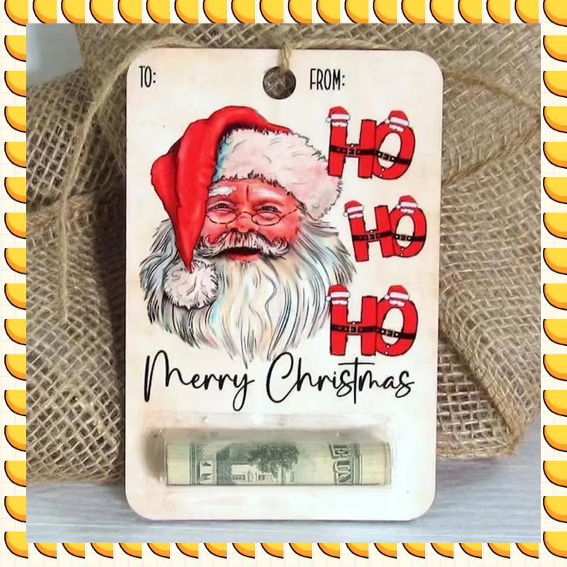 

BAAU 7Pcs Christmas Wallet Gift, Handmade Wooden Wallet Christmas Wallet Decoration Blessing Christmas Tree Pendant Ornaments