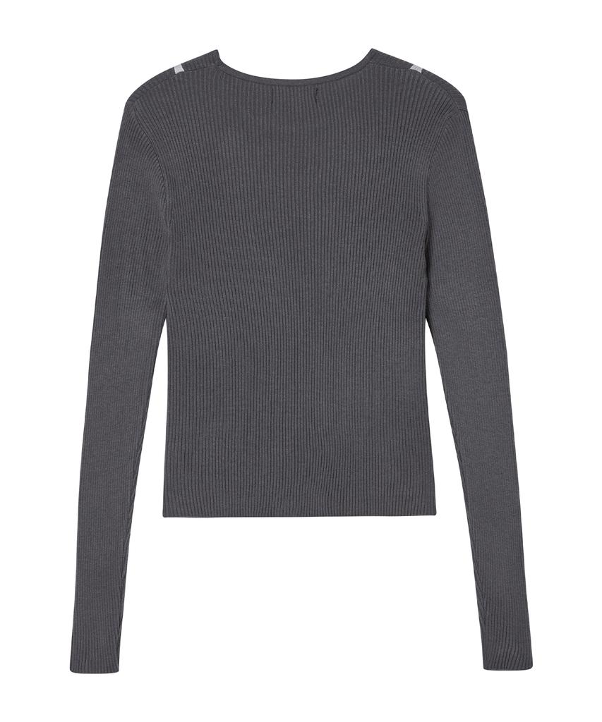 AWESOME STUDIO Bustier Layered Knit Charcoal