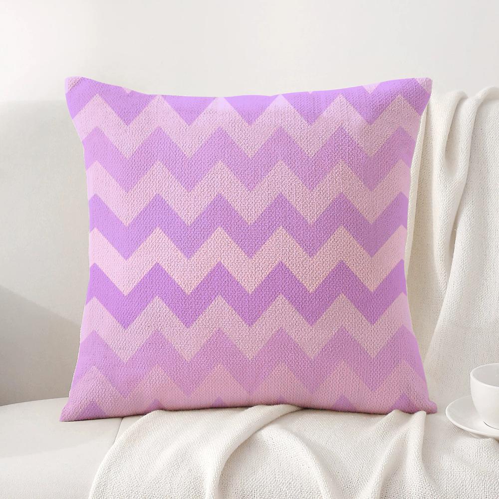 Purple Geometric Pattern Cushion Cover Natural Linen Organic Fabric Double-Sided Printing Sofa Home Decor Gift Pillow Cover
