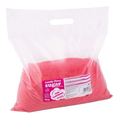 Sucre coloré pour barbe à papa, rouge, saveur framboise, 5 kg