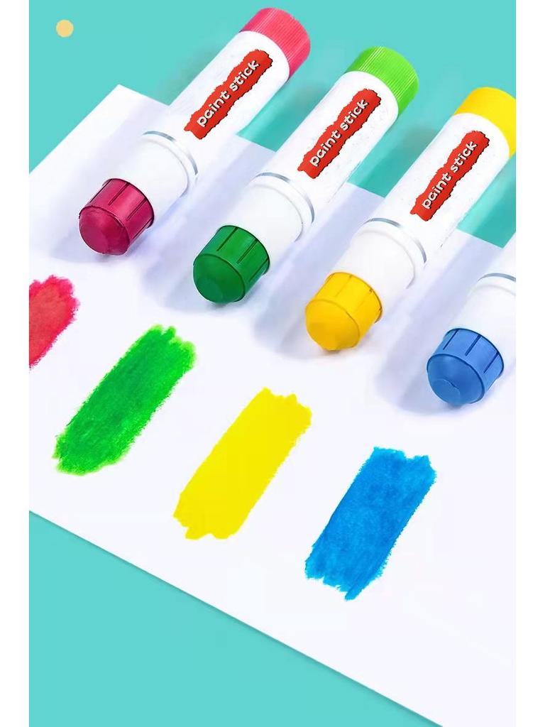 Tu Tu Mei Quick-Dry Children's Paint Sticks - High-Saturation Dazzling Colors (12/24 Set)