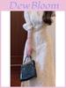 French Elegance Long Sleeve Knit Dress With Embroidery For Spring Fashion